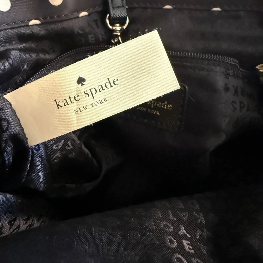 Kate Spade New York Polka Dot Nylon Tote Bag‎ Black White